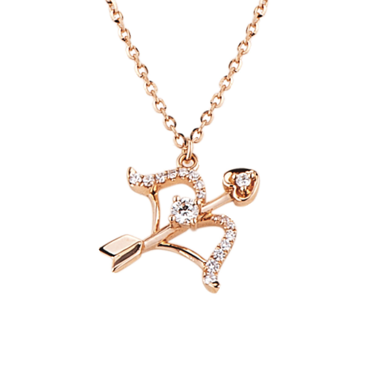 Dear Q"Arrow to Your Heart"18K Rose Gold Diamond Necklace