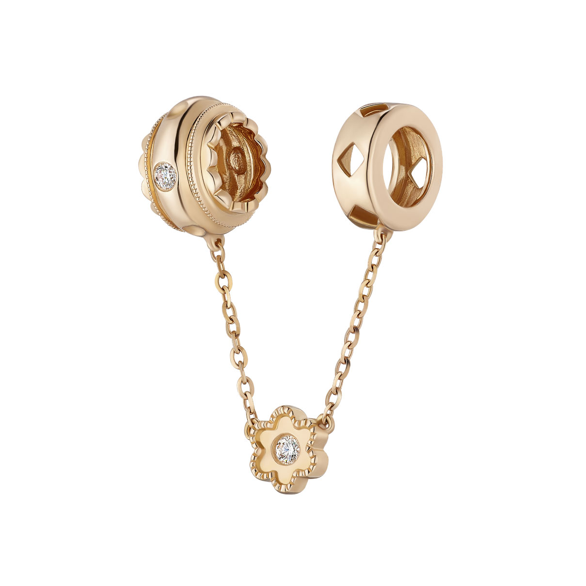 Dear Q "Stunning Daisy"18K Rose Gold Diamond Charm