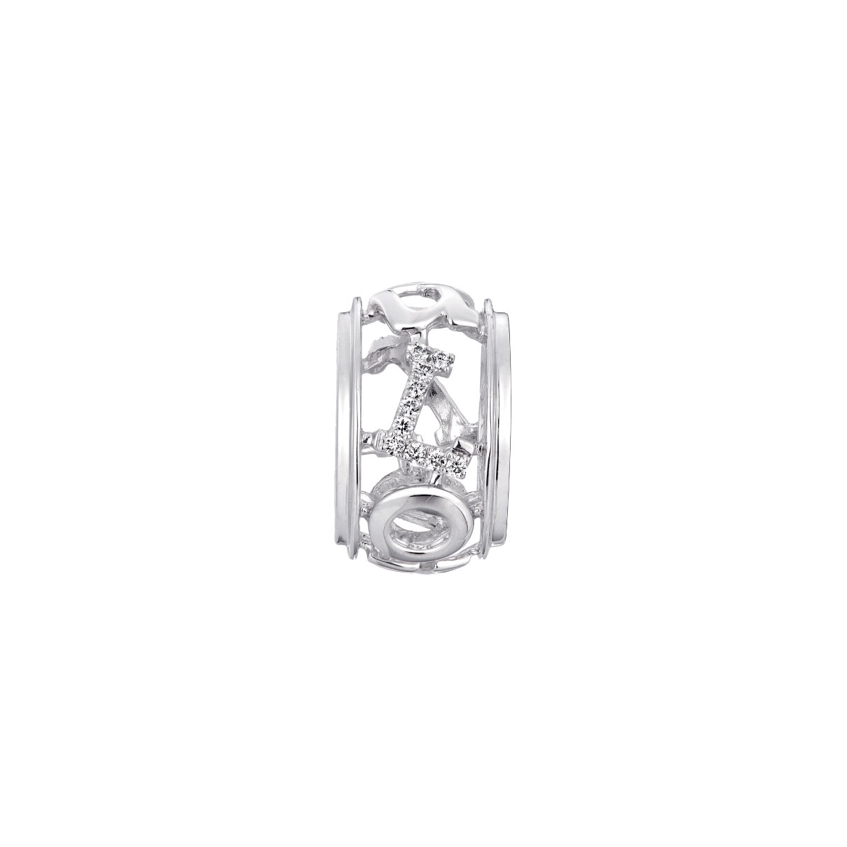 Dear Q “Besties Whisper” 18K White Gold Diamond Charm
