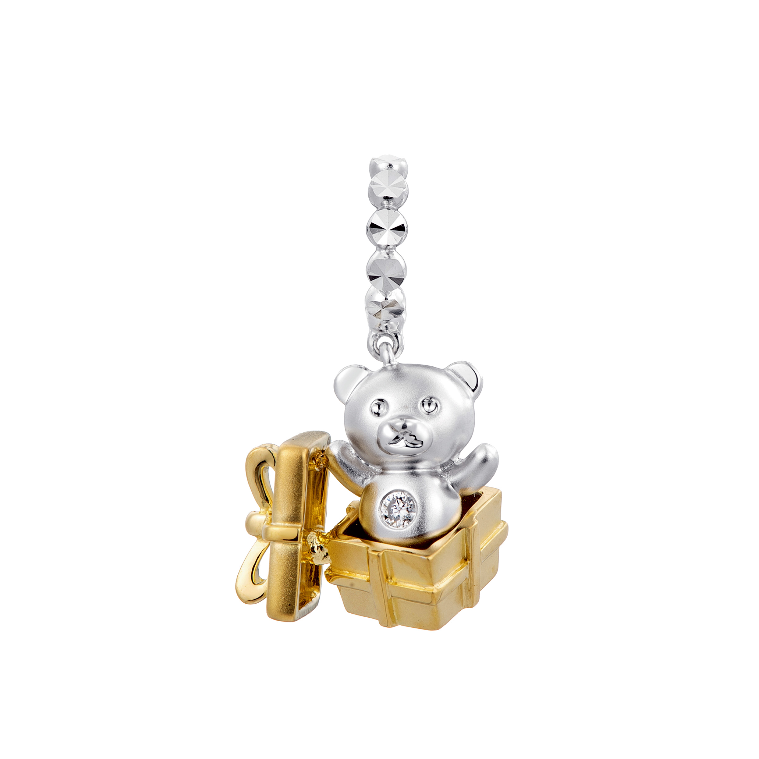 Dear Q "Gift of Bear" 18K Gold Diamond Charm