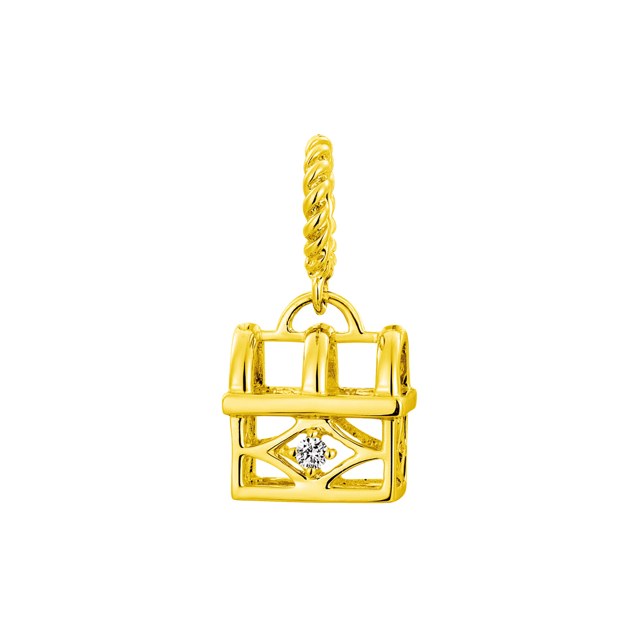 Dear Q "Treasure Box" 18K Gold Diamond Charm
