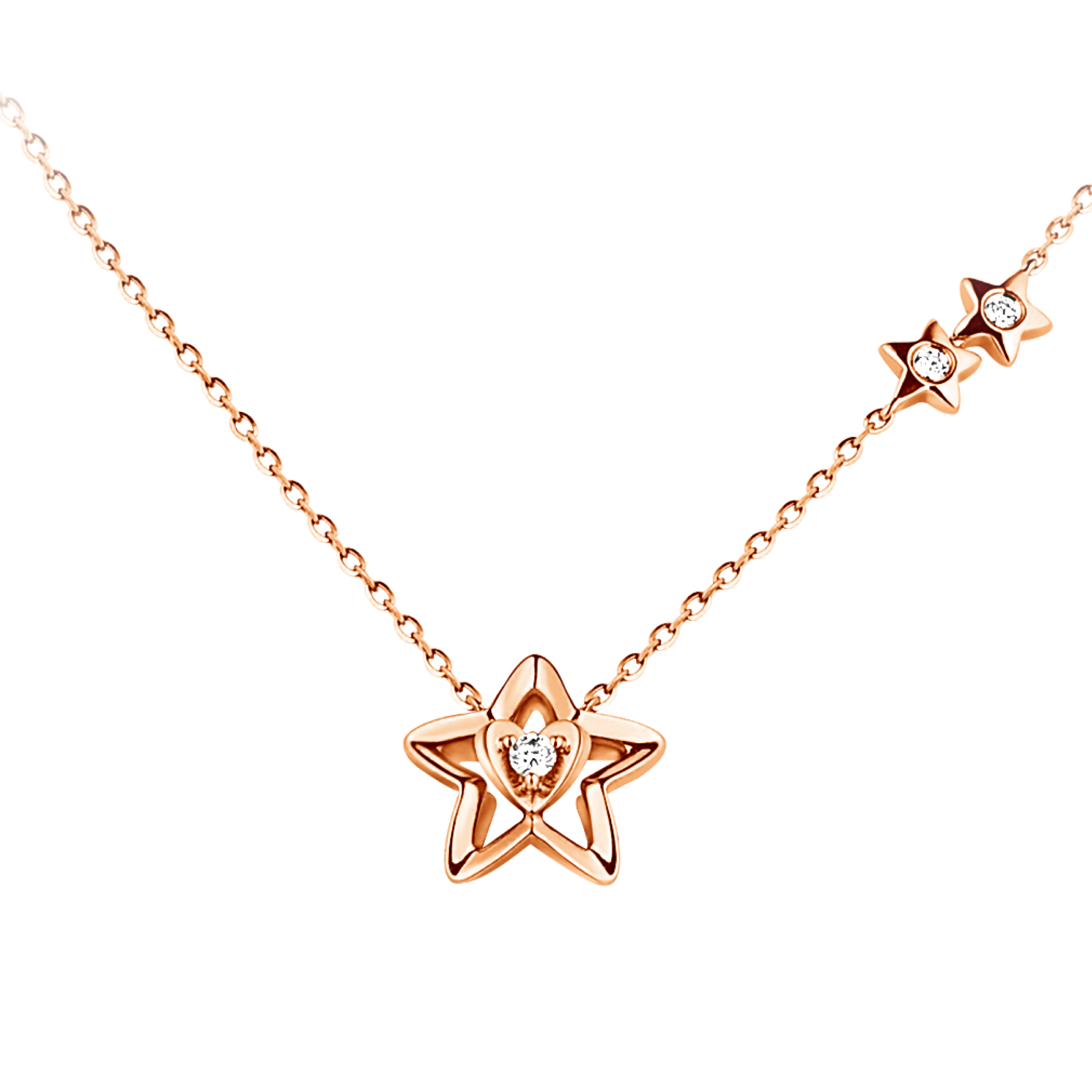 Dear Q“Little Star” 18K Rose Gold Diamond Necklace