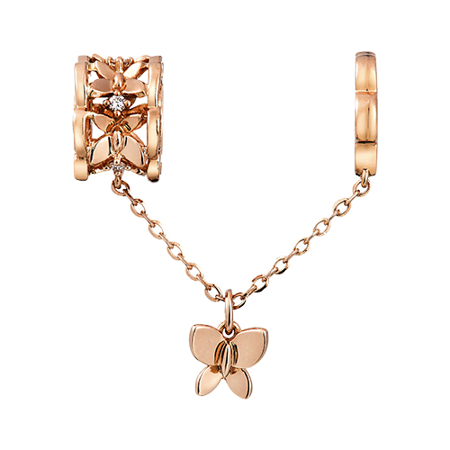Dear Q "Romantic Spring-Butterfly" 18K Rose Gold Diamond Charm