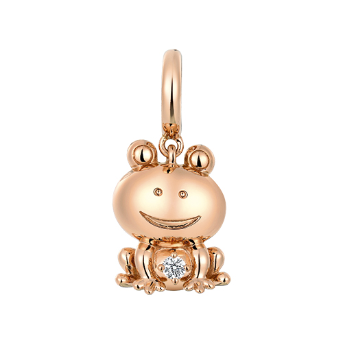 Dear Q "Romantic Spring Frog Prince" 18K Rose Gold Diamond Charm