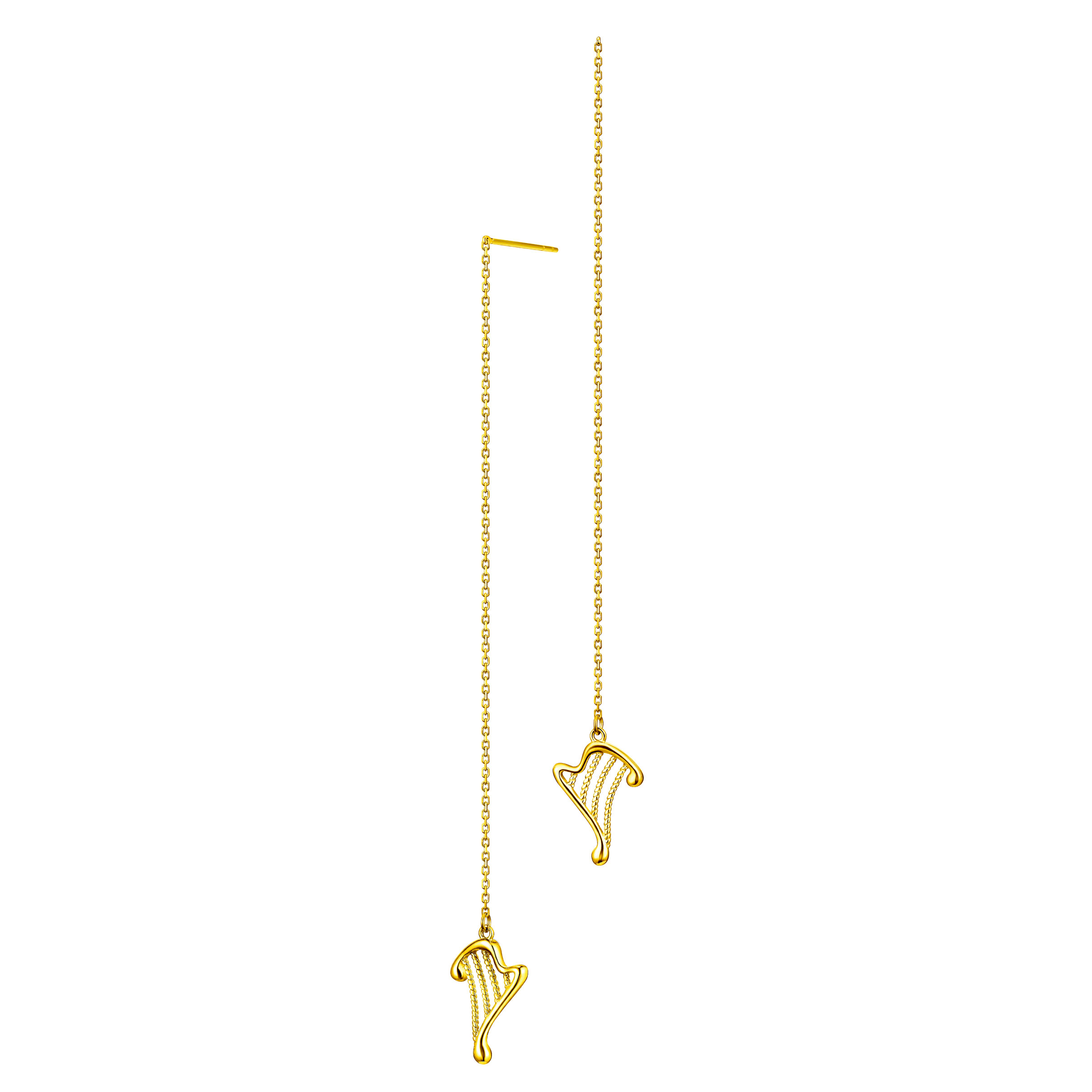 Goldstyle "Enchanted Lyre" Gold Earrings