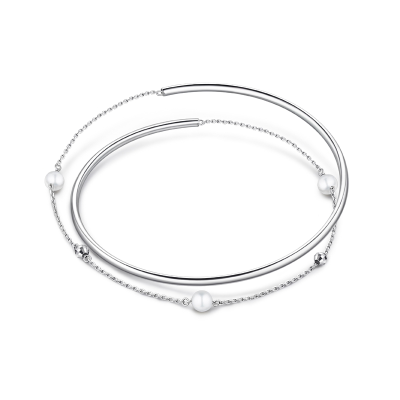 Pt Graceful "Beauty in Pearl" Platinum Bracelet with Pearl