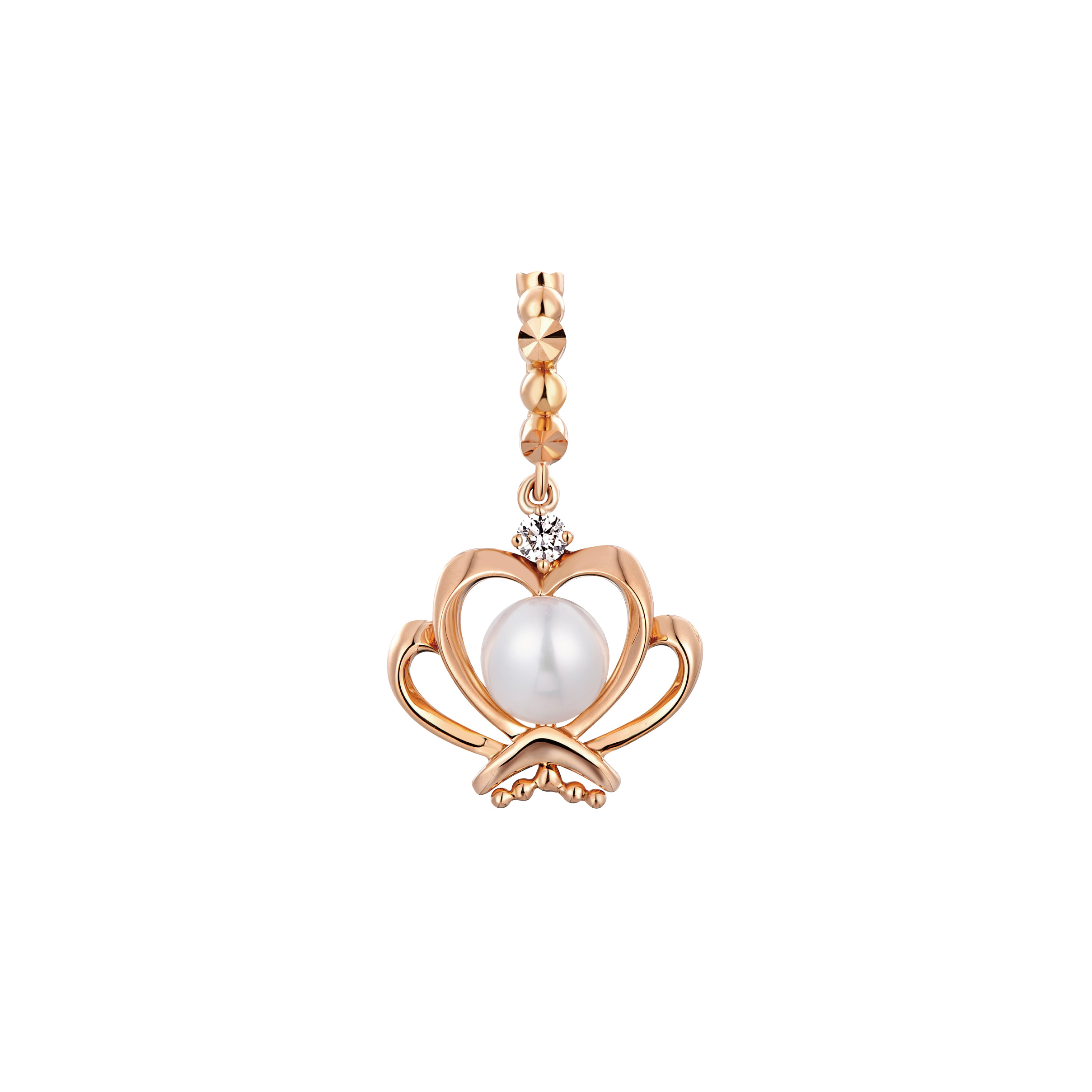 Dear Q "Shell" 18K Rose Gold Diamond Charm with Pearl