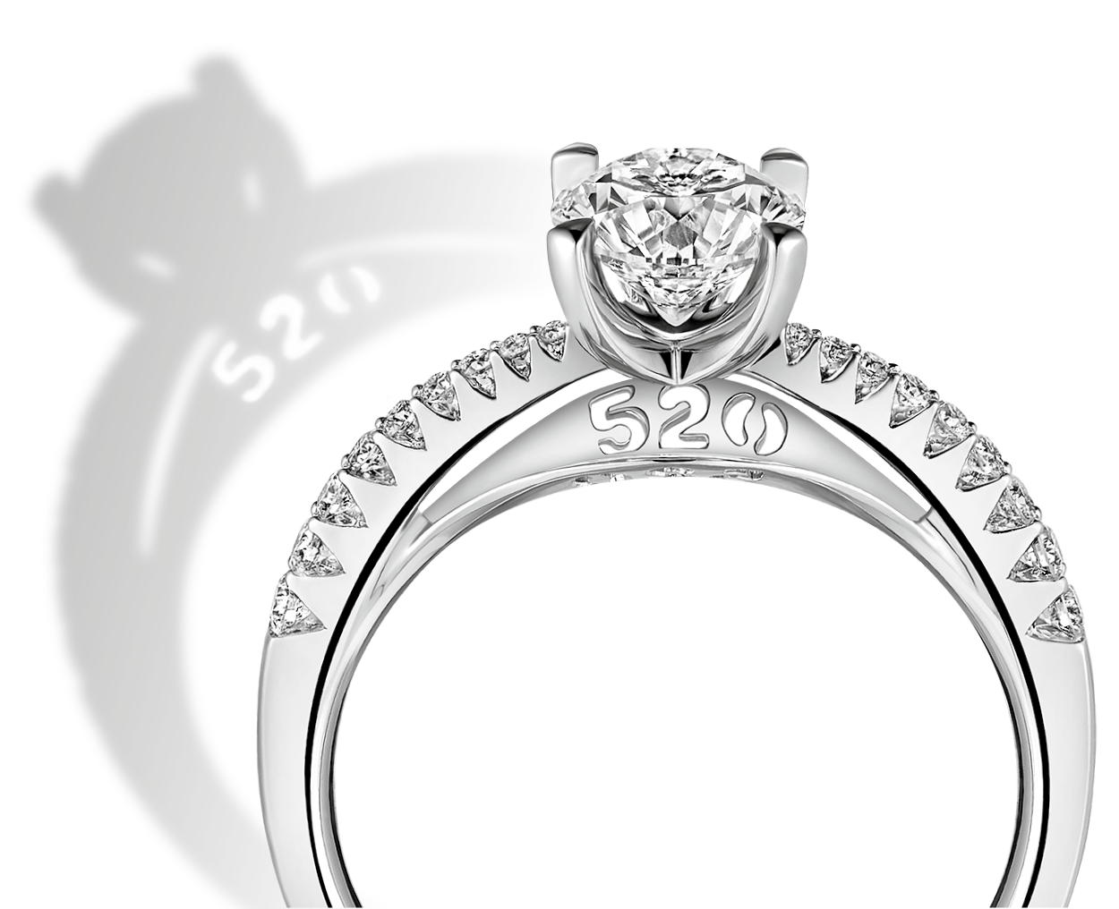 婚嫁系列"光影密语"18K金(白色)钻石戒指