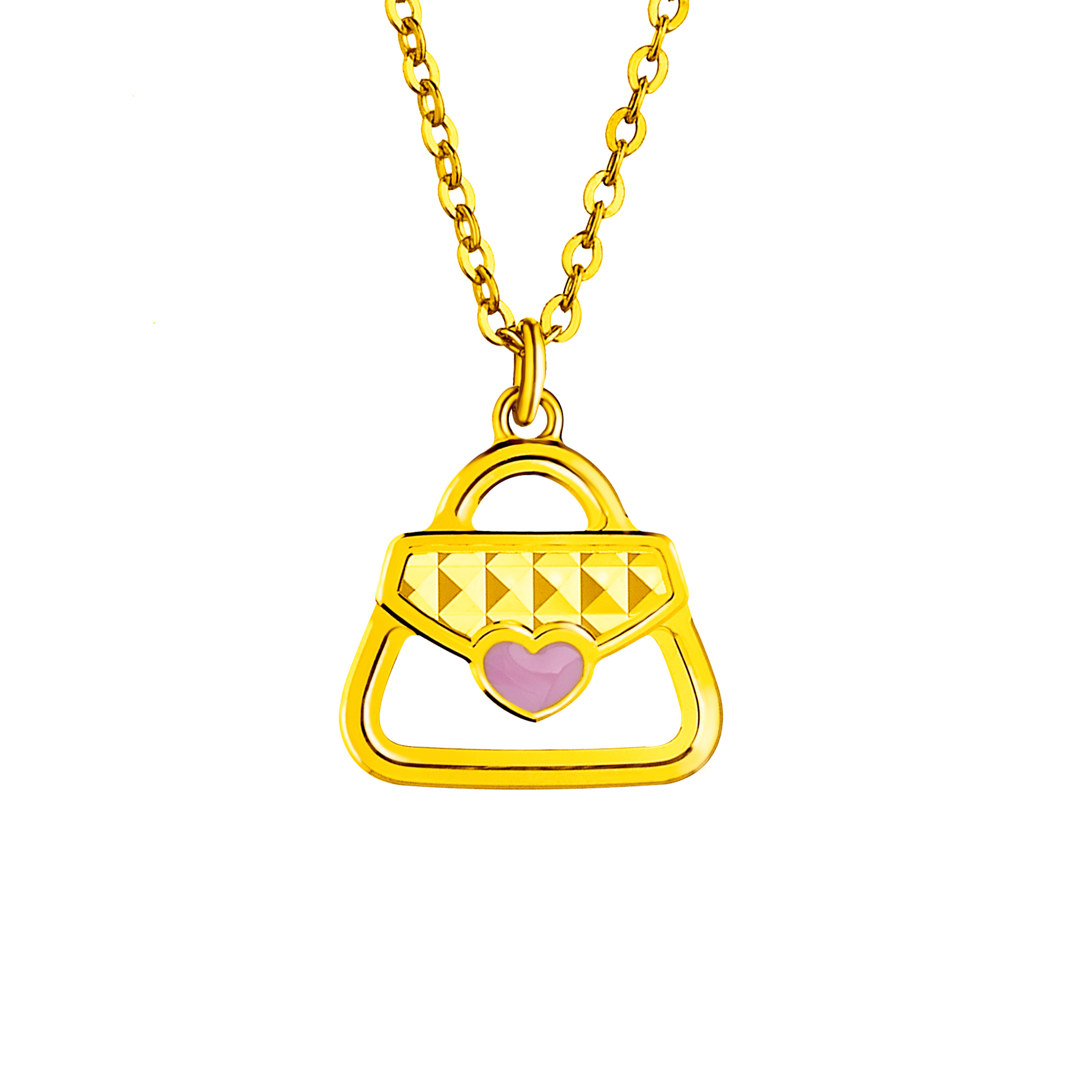 Dear Q "Handbag" Gold Enamel Necklace