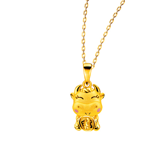 Treasure Ox Collection Cute Gold Ox Pendant