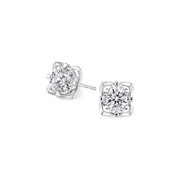 Love is Beauty Collection 18K White Gold Diamond Earrings