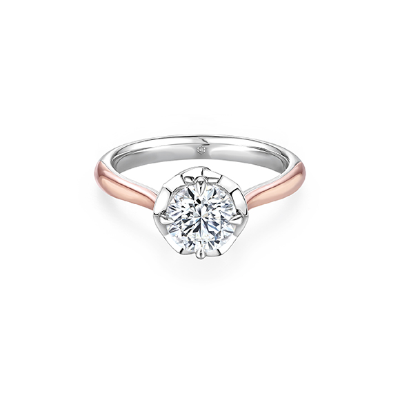 愛很美系列18K金（白色）鑽石戒指