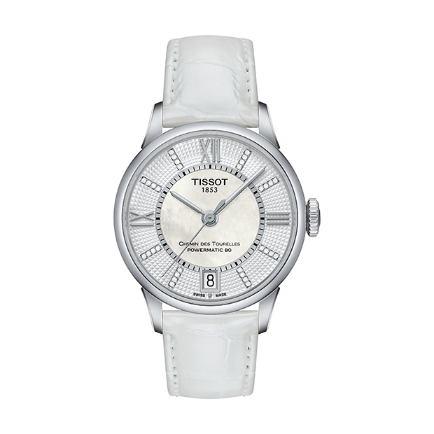 瑞士天梭表Chemin des Tourelles80小時動力儲存女裝自動腕錶