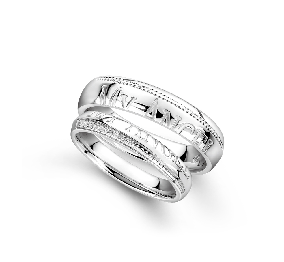 婚嫁系列「天地之作」18K金鑽石對裝戒指