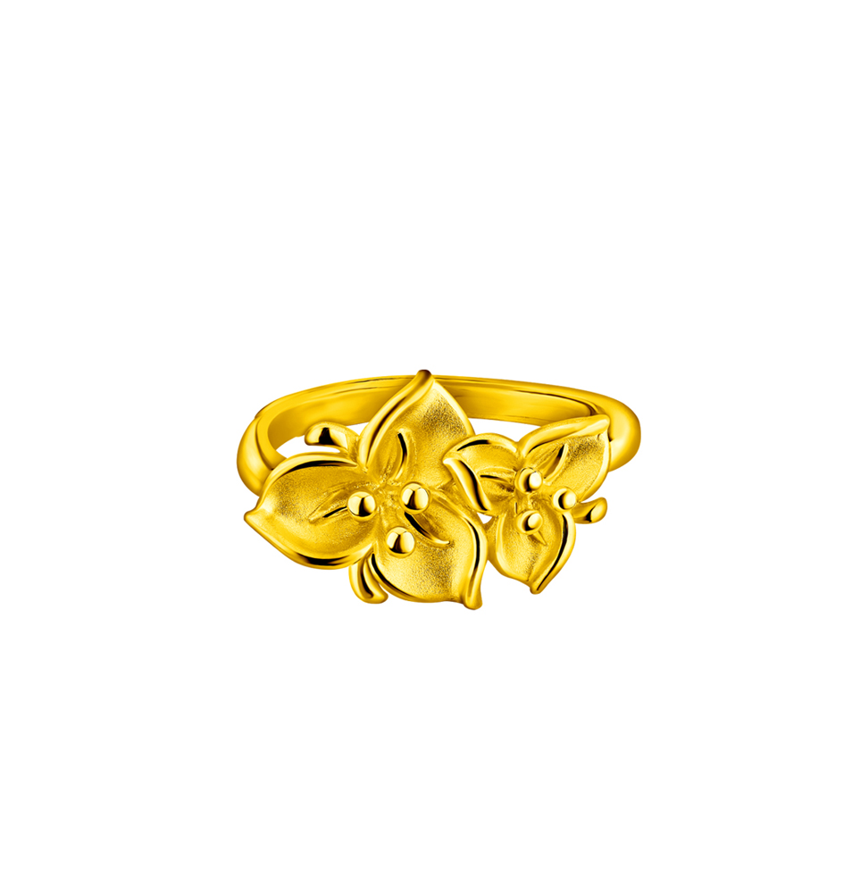 Beloved Collection "Cymbidium Blessings" Gold Ring