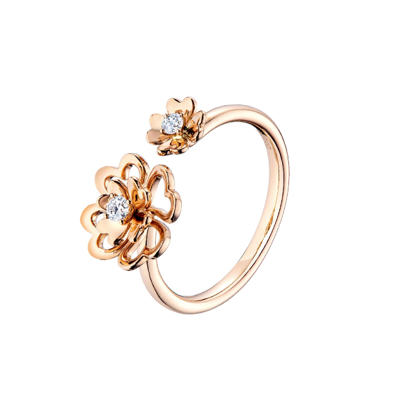 Dear Q “Beautiful Peony” 18K Rose Gold Diamond Ring