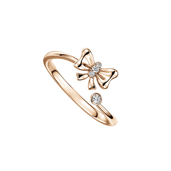 Dear Q "Princess Bow" 18K Rose Gold Diamond Ring