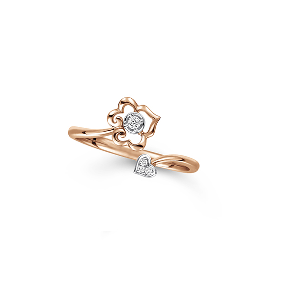 Dear Q "Ruyi Heart" 18K Rose Gold Diamond Ring