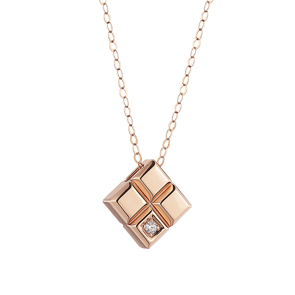 Dear Q "Choco Love" 18K Rose Gold Diamond Necklace
