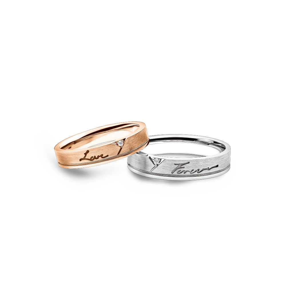 Love Forever Collection 18K Gold Diamond Couple Rings