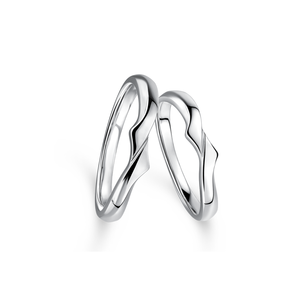 Wedding Collection "Hand in Hand" Platinum Couple Rings 