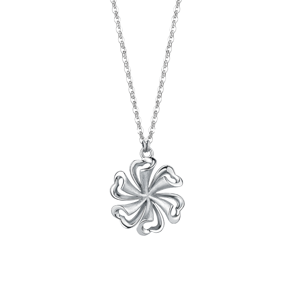 Pt Graceful Collection Delightful Flower Platinum Necklace