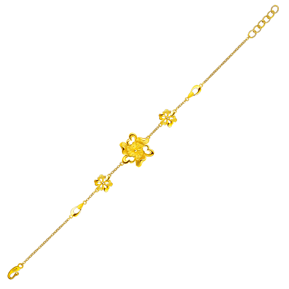 Beloved Collection "Six Heartfelt Flower" Gold Bracelet