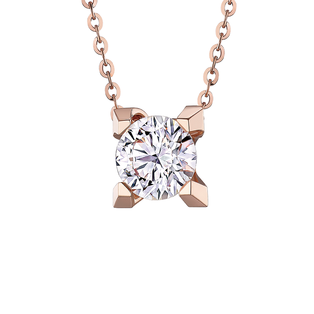 Hexicon 18K Rose Gold Diamond Necklace (Basic Setting)