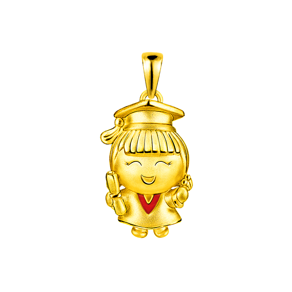 Hugging Family Collection Graduate Ting-ting Gold Pendant