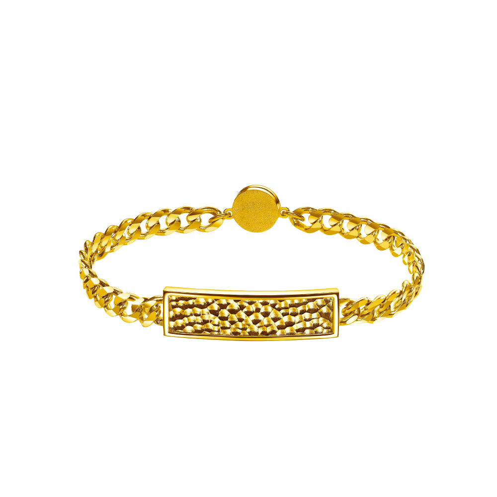 Goldstyle "Hammered Chic" Gold Bracelet (For Men)