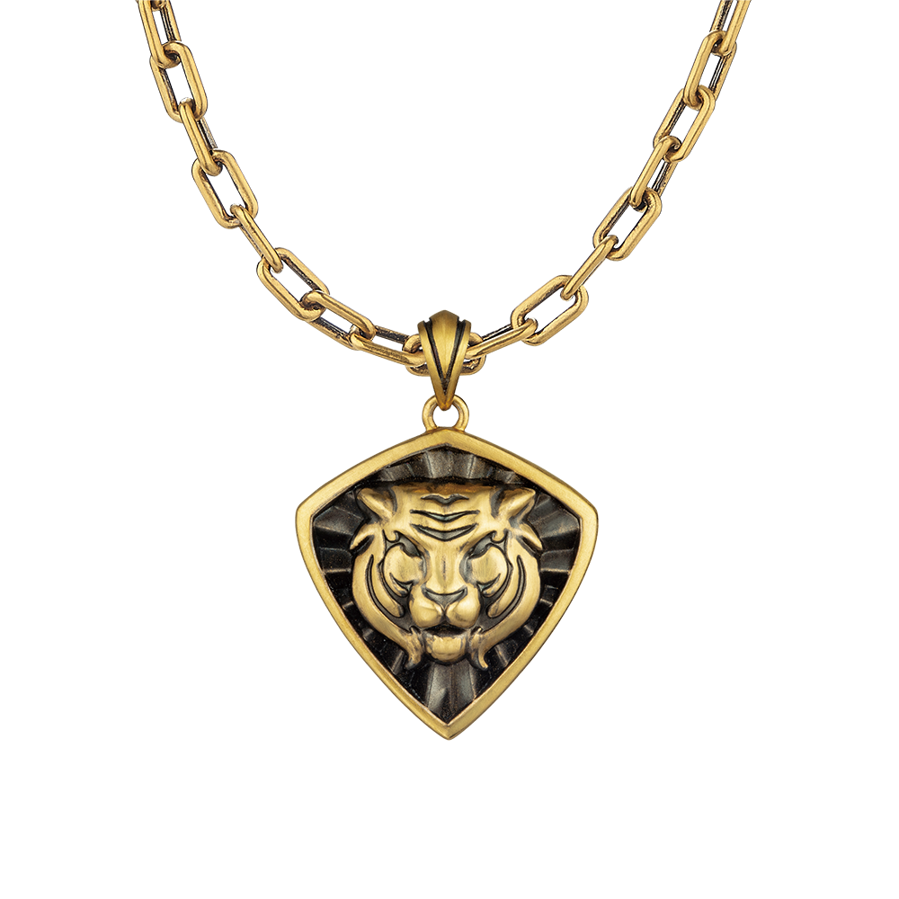 F-style Hey Cool Collection "Tiger King" Gold Pendant For Men