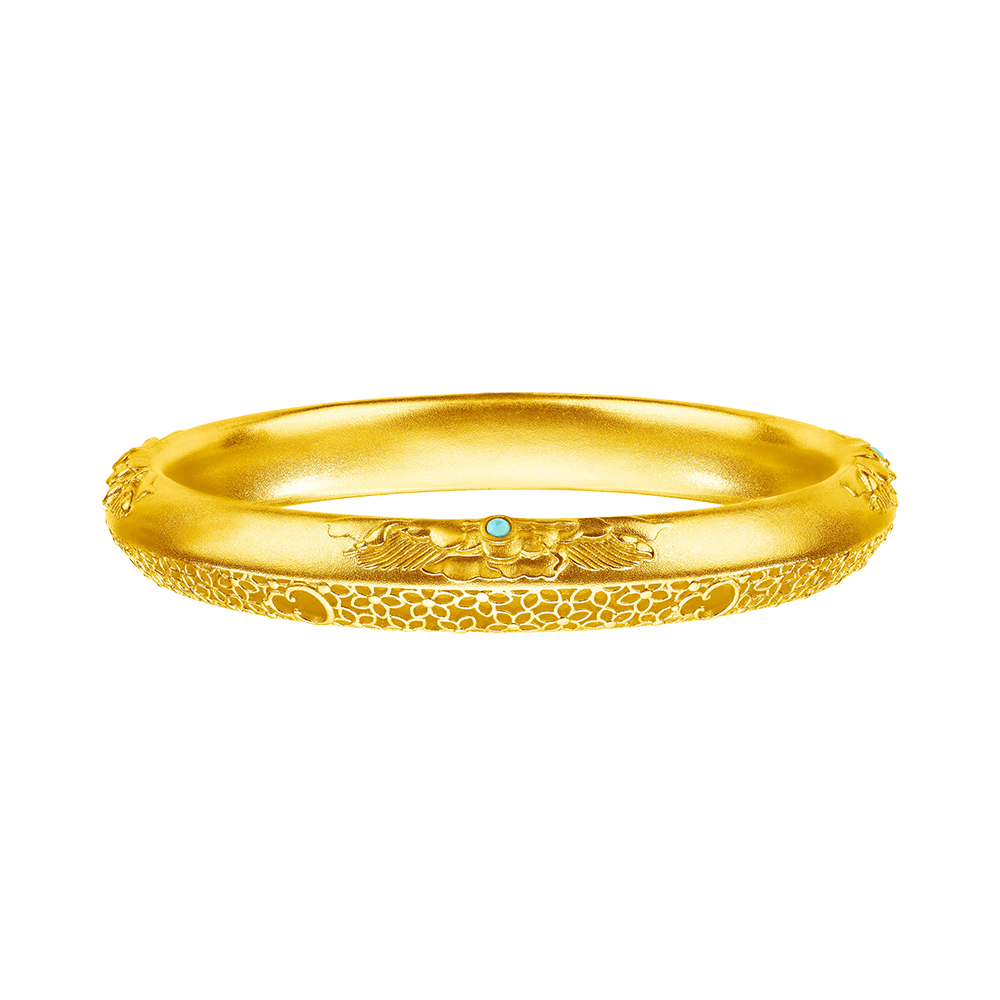 Antique Gold "F-style" Gold Bangle