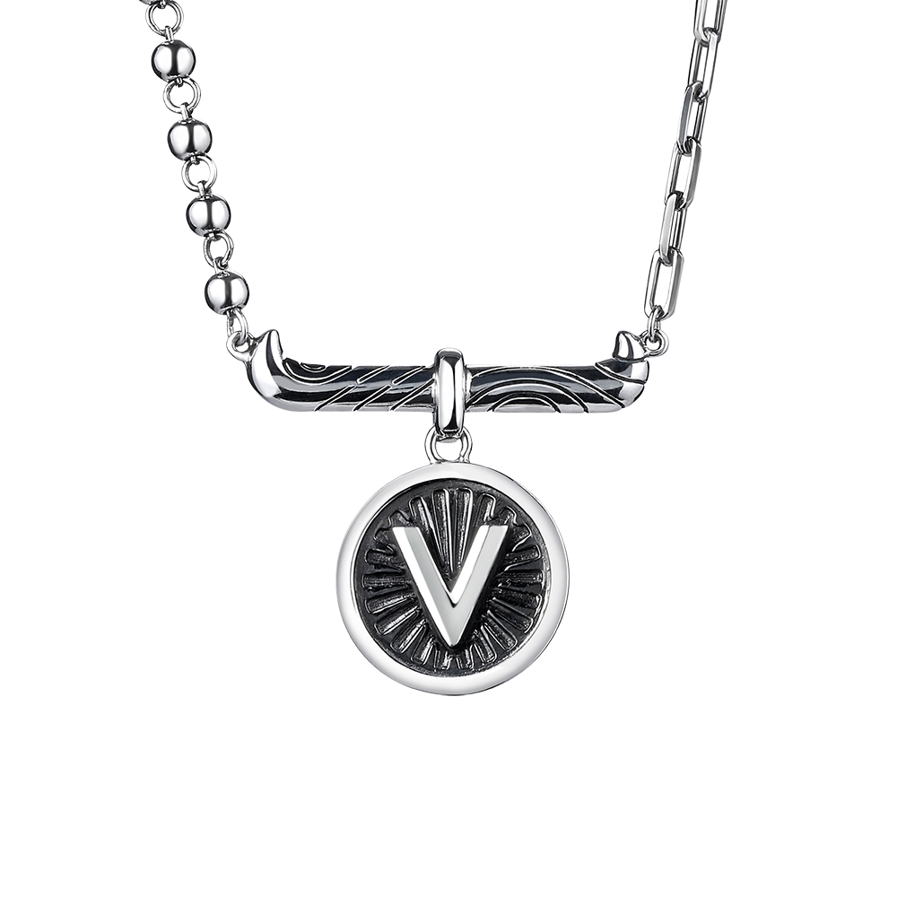 F-style Pt in Style Platinum Necklace For Men