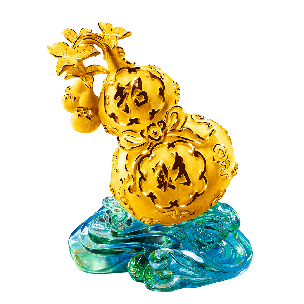 Fortune Tiger Collection Fortune Gourd Gold Figurine