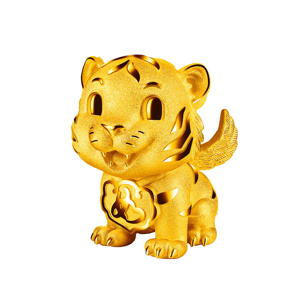 Fortune Tiger Collection "Tiger with Wings" Gold Figurine