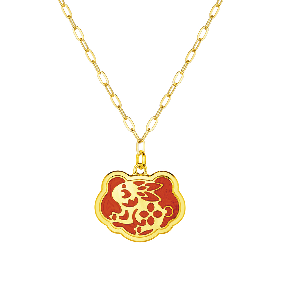 Fortune Tiger Collection " Rabbit "12 Chinese Zodiac Gold Necklace