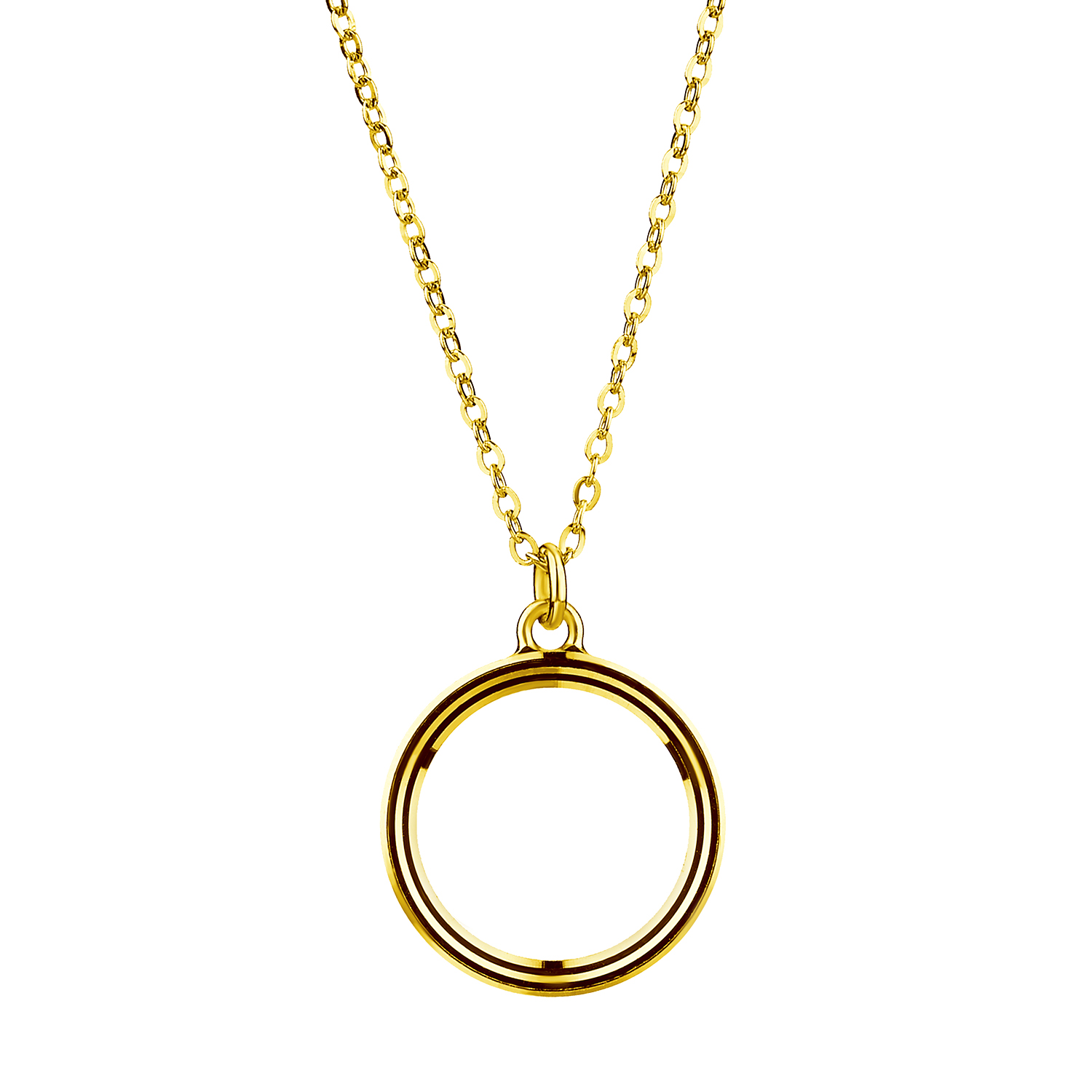 Gold of Light and Shadow "Round" Gold Necklace
