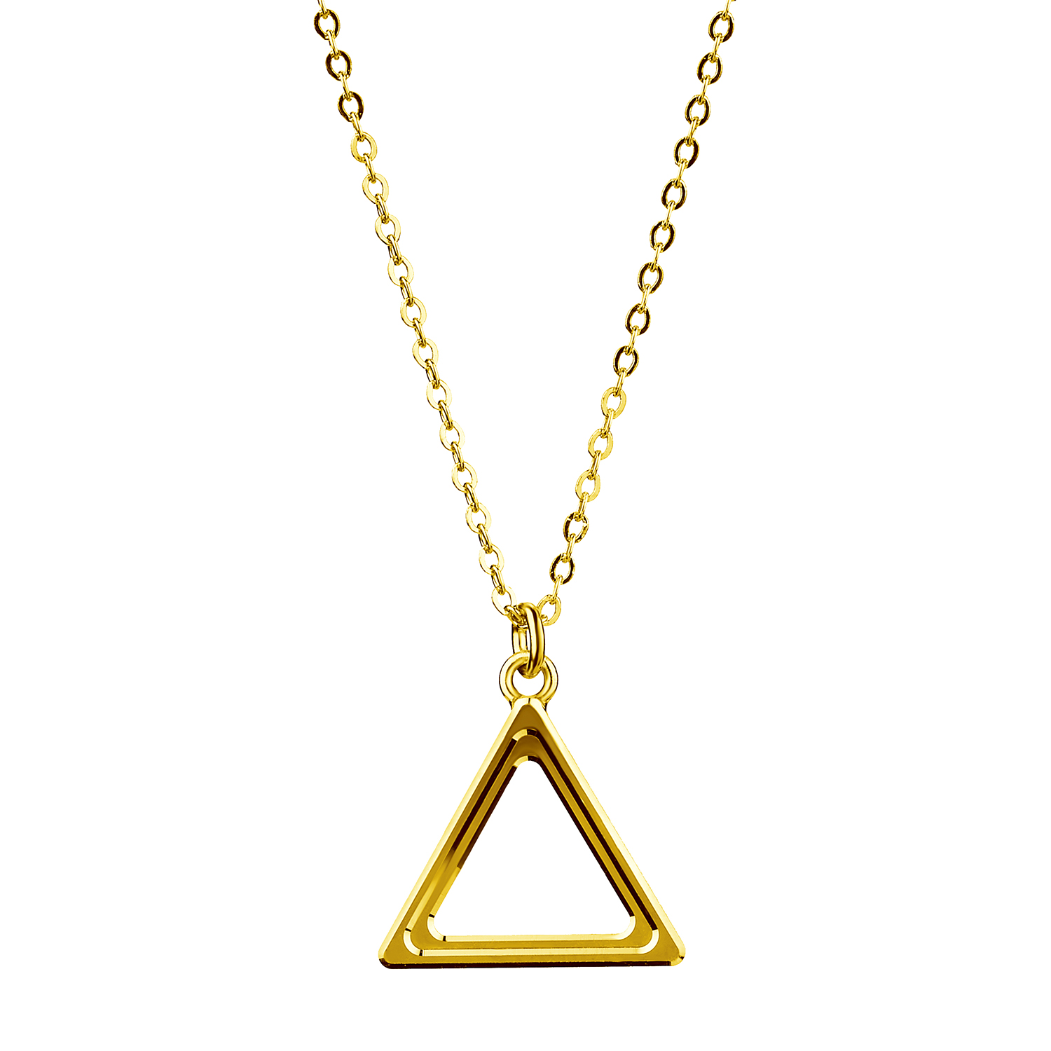 Gold of Light and Shadow Triangle Necklace