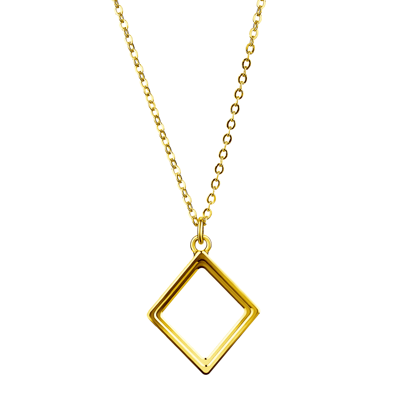 Gold of Light and Shadow "Square" Gold Necklace