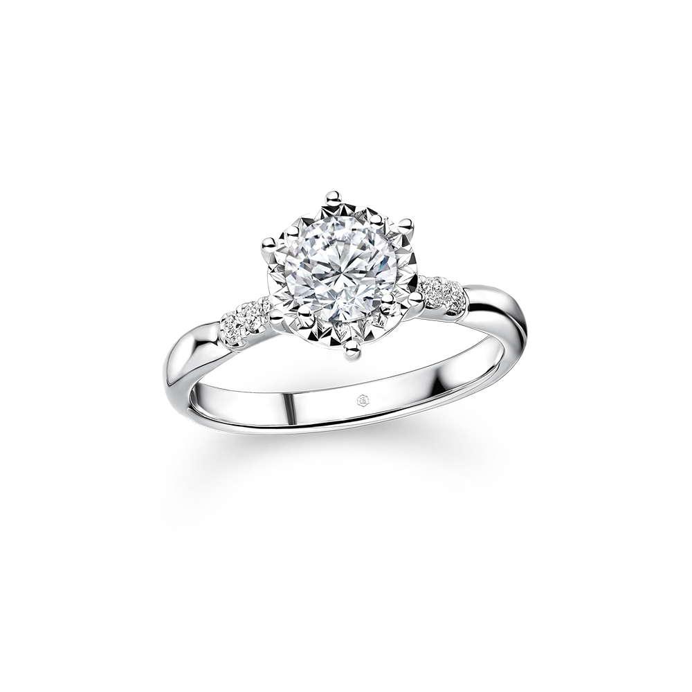 婚嫁系列"愛藏於心"18K金鑽石戒指