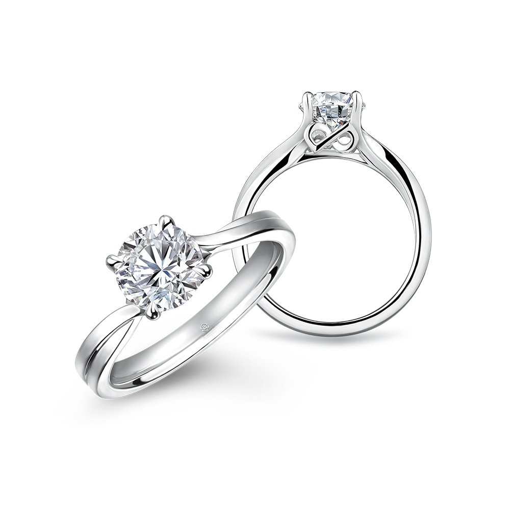 DiaPure 18K金(白色)钻石戒指