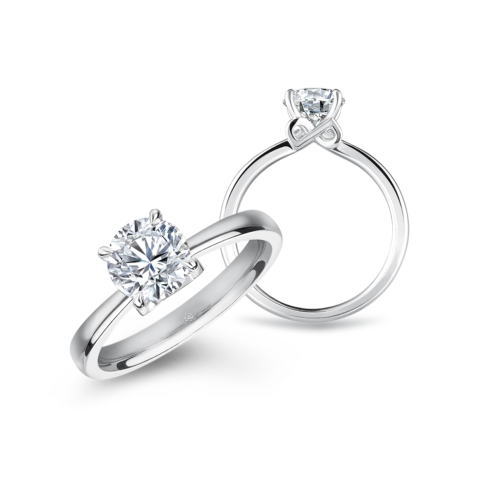 DiaPure 18K金(白色)鑽石戒指