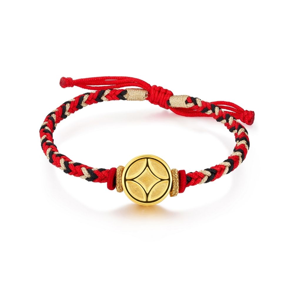 "Prosperous" Gold Charm Bracelet (Male)