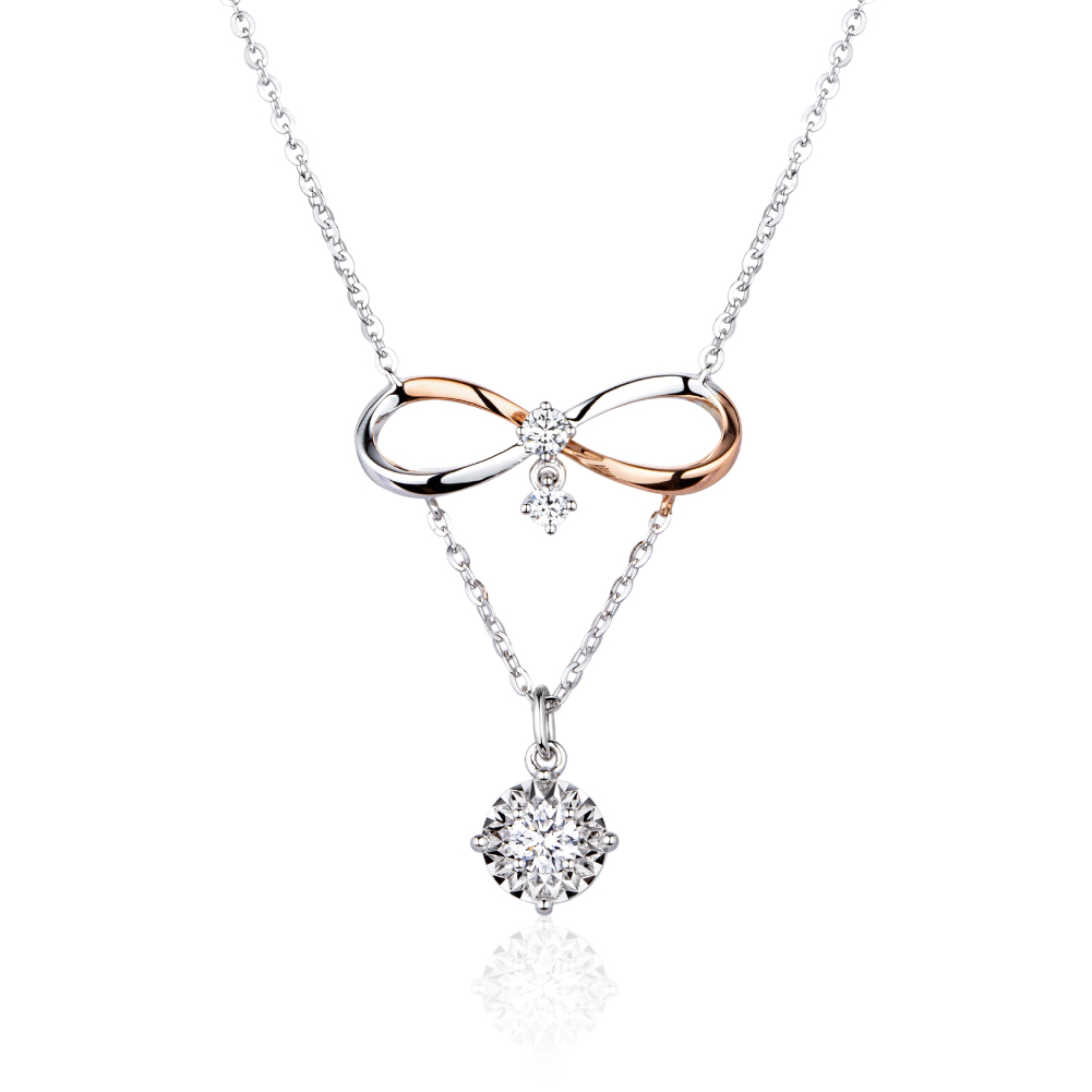 "Love Across"18K Gold Diamond Necklace