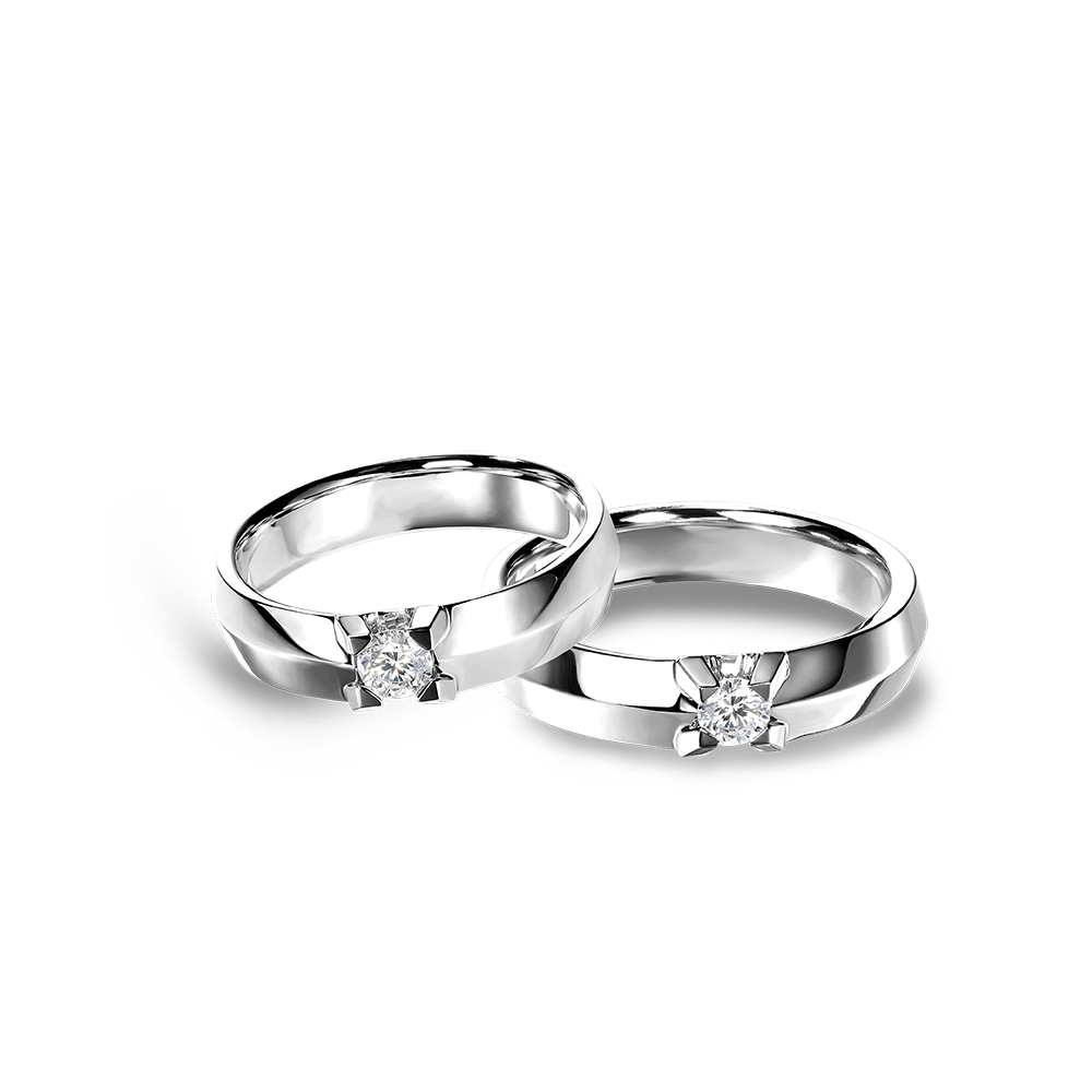 Wedding Collection Hexicon “Hand in Hand”18K Gold Wedding Rings  
