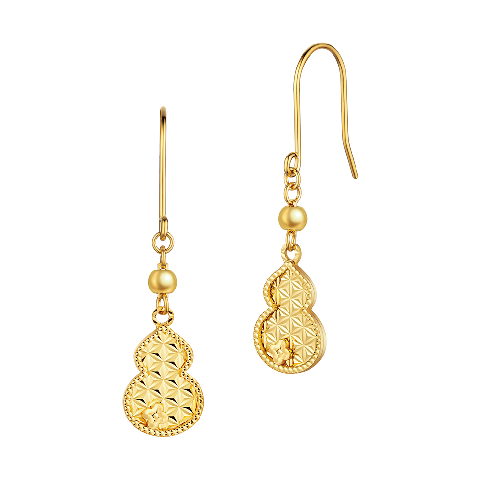 Goldstyle "Fortune Gourd" Gold Earrings