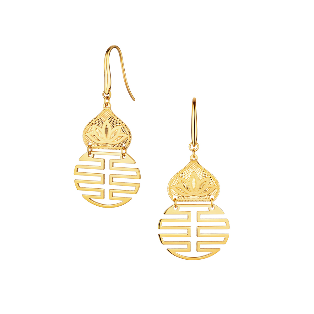 Goldstyle "Fortune Lotus" Gold Earrings