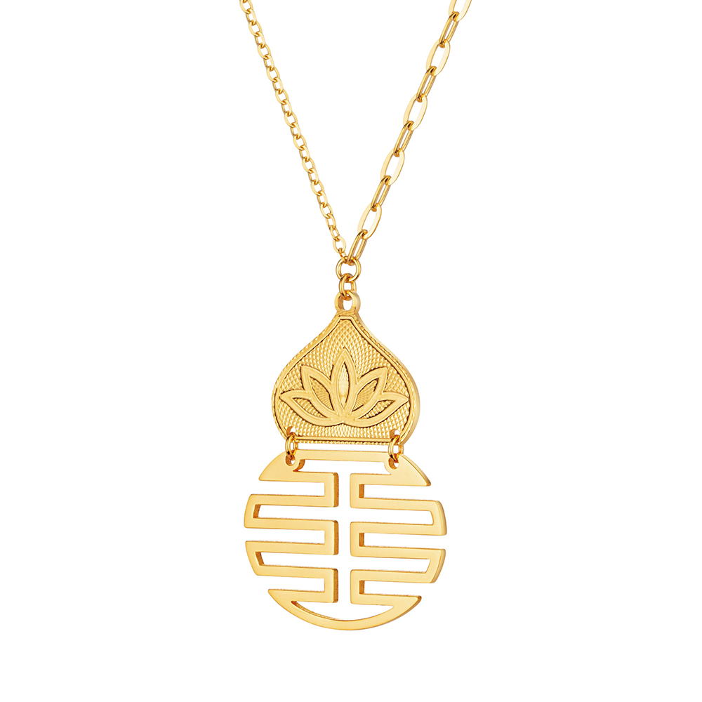 Goldstyle "Fortune Lotus" Gold Necklace 