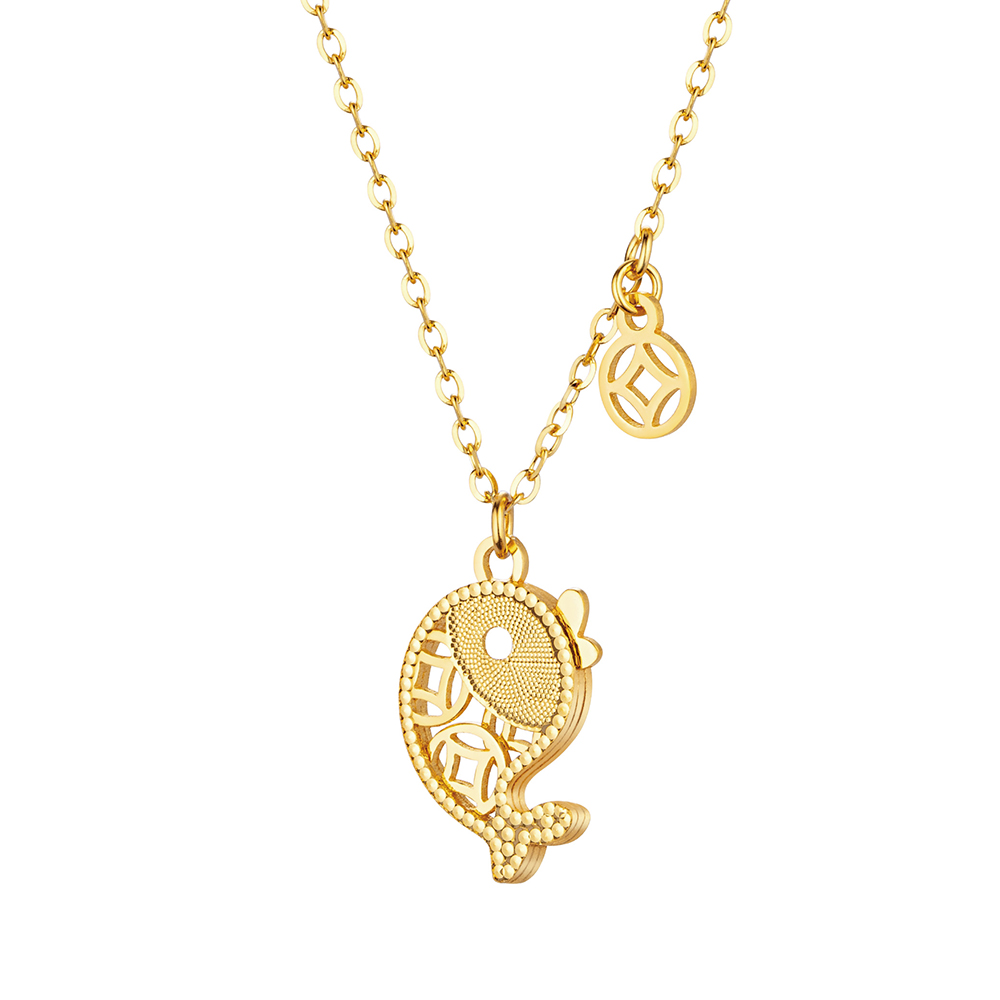 Goldstyle "Kissing Fish" Gold Necklace 