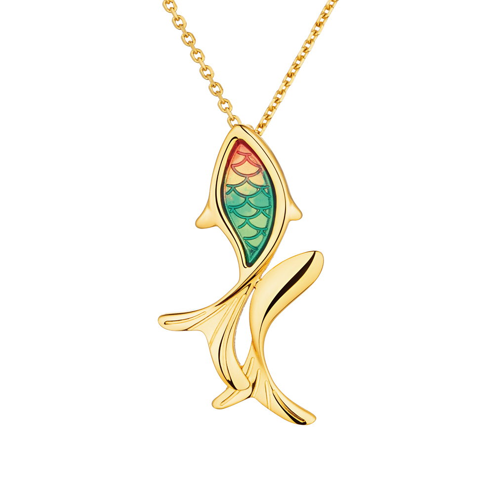 Goldstyle "Lucky Koi" Gold Necklace with Enamel